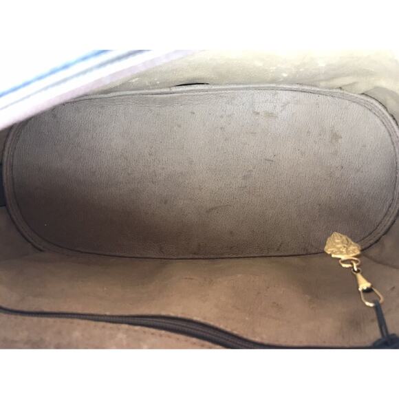 Authentic 1980's Gucci Supreme GG Monagram Coated Canvas Leather Trim Tan Purse - Picture 6 of 14